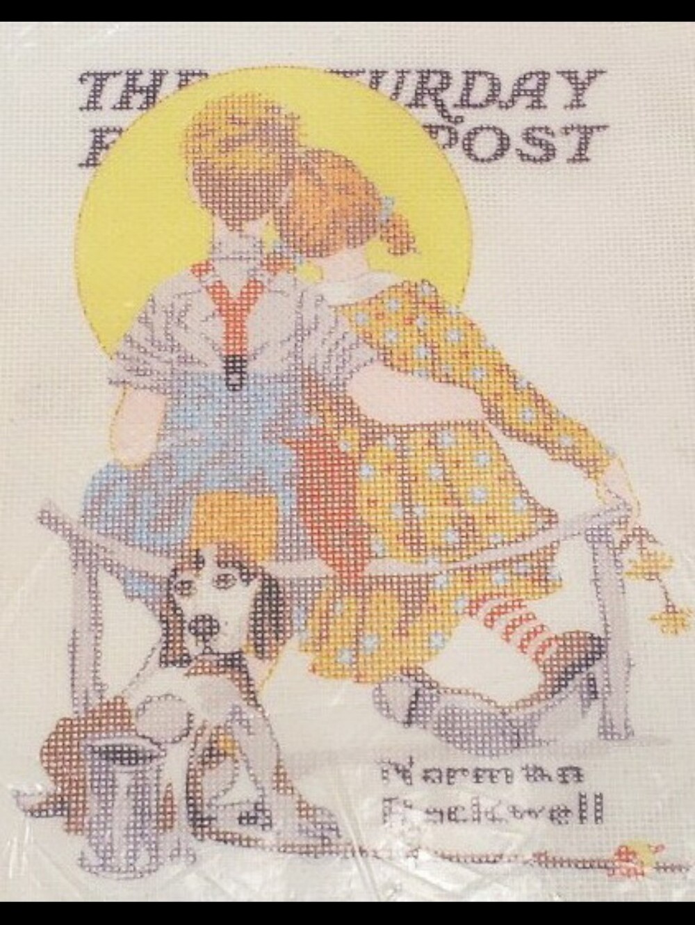 Vintage Norman Rockwell The Saturday Evening Post Needlepoint Kit
